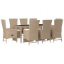 9-piece garden dining set with beige synthetic rattan cushions by vidaXL, Garden sets - Ref: Foro24-3157579, Price: 1,00 €, D...