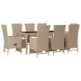 9-piece garden dining set with beige synthetic rattan cushions by vidaXL, Garden sets - Ref: Foro24-3157579, Price: 1,00 €, D...