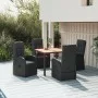 5-teiliges Gartenmöbel-Set mit schwarzen synthetischen Rattankissen von vidaXL, Gartensets - Ref: Foro24-3157598, Preis: 731,...