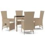 5-piece garden dining set with beige synthetic rattan cushions by vidaXL, Garden sets - Ref: Foro24-3157569, Price: 554,99 €,...