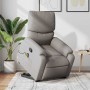 Sillón reclinable de masaje elevable tela gris taupé