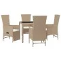 5-piece garden dining set with beige synthetic rattan cushions by vidaXL, Garden sets - Ref: Foro24-3157569, Price: 554,99 €,...
