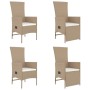 5-piece garden dining set with beige synthetic rattan cushions by vidaXL, Garden sets - Ref: Foro24-3157569, Price: 566,23 €,...