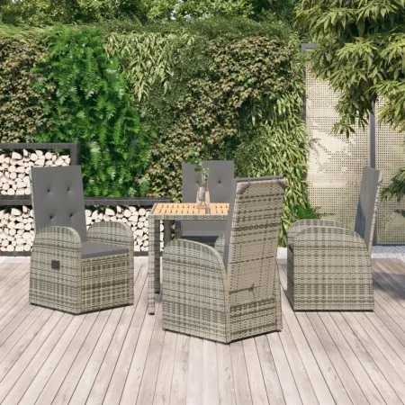 5-piece garden dining set with gray synthetic rattan cushions by vidaXL, Garden sets - Ref: Foro24-3157583, Price: 686,00 €, ...