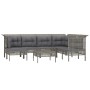 8-teiliges Gartenmöbel-Set und graue synthetische Rattankissen von vidaXL, Gartensets - Ref: Foro24-3187559, Preis: 478,35 €,...