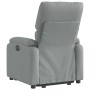 Sillón eléctrico reclinable elevable de tela gris claro