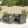 4-teiliges Gartenmöbel-Set und graue synthetische Rattankissen von vidaXL, Gartensets - Ref: Foro24-319691, Preis: 367,42 €, ...