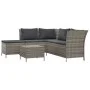 4-teiliges Gartenmöbel-Set und graue synthetische Rattankissen von vidaXL, Gartensets - Ref: Foro24-319691, Preis: 367,42 €, ...