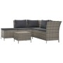 4-teiliges Gartenmöbel-Set und graue synthetische Rattankissen von vidaXL, Gartensets - Ref: Foro24-319691, Preis: 344,80 €, ...