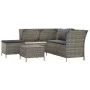 4-teiliges Gartenmöbel-Set und graue synthetische Rattankissen von vidaXL, Gartensets - Ref: Foro24-319691, Preis: 367,42 €, ...