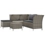 4-teiliges Gartenmöbel-Set und graue synthetische Rattankissen von vidaXL, Gartensets - Ref: Foro24-319691, Preis: 344,80 €, ...