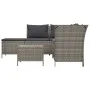 4-teiliges Gartenmöbel-Set und graue synthetische Rattankissen von vidaXL, Gartensets - Ref: Foro24-319691, Preis: 367,42 €, ...