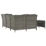 4-teiliges Gartenmöbel-Set und graue synthetische Rattankissen von vidaXL, Gartensets - Ref: Foro24-319691, Preis: 367,42 €, ...