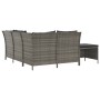 4-teiliges Gartenmöbel-Set und graue synthetische Rattankissen von vidaXL, Gartensets - Ref: Foro24-319691, Preis: 344,80 €, ...