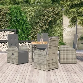 5-piece garden dining set with gray synthetic rattan cushions by vidaXL, Garden sets - Ref: Foro24-3157584, Price: 677,32 €, ...