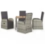 Set comedor de jardín 5 piezas con cojines ratán sintético gris de vidaXL, Conjuntos de jardín - Ref: Foro24-3157584, Precio:...