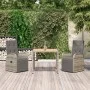 Set comedor de jardín 3 piezas con cojines ratán sintético gris by vidaXL, Garden sets - Ref: Foro24-3157591, Price: 365,60 €...