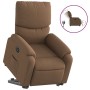 Sillón eléctrico reclinable elevable de tela marrón