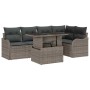Conjunto de sofá de jardín con cojín 6 pcs Gris Poliratán