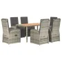 Garden dining set 7 pieces and gray synthetic rattan cushions by vidaXL, Garden sets - Ref: Foro24-3157594, Price: 1,00 €, Di...