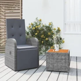 Gartenmöbel-Set 2-teilig Akazienholz grau synthetisches Rattan von vidaXL, Gartensets - Ref: Foro24-3157657, Preis: 207,65 €,...