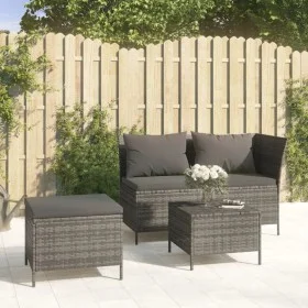 3-piece garden furniture set and gray synthetic rattan cushions by vidaXL, Garden sets - Ref: Foro24-319693, Price: 417,97 €,...