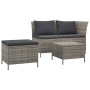 3-teiliges Gartenmöbel-Set und graue synthetische Rattankissen von vidaXL, Gartensets - Ref: Foro24-319693, Preis: 343,12 €, ...