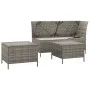 Set de muebles de jardín 3 pzas y cojines ratán sintético gris de vidaXL, Conjuntos de jardín - Ref: Foro24-319693, Precio: 3...