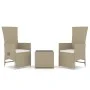 3-teiliges Gartenmöbel-Set aus Stahl und beigem synthetischem Rattan von vidaXL, Gartensets - Ref: Foro24-3157663, Preis: 277...