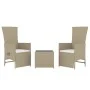 3-teiliges Gartenmöbel-Set aus Stahl und beigem synthetischem Rattan von vidaXL, Gartensets - Ref: Foro24-3157663, Preis: 277...