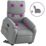 Sillón de masaje eléctrico reclinable elevable tela gris claro