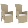 3-teiliges Gartenmöbel-Set aus Stahl und beigem synthetischem Rattan von vidaXL, Gartensets - Ref: Foro24-3157663, Preis: 276...