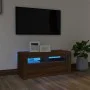 TV stand with LED lights in brown oak, 90x35x40 cm by vidaXL, TV Furniture - Ref: Foro24-822723, Price: 56,77 €, Discount: %