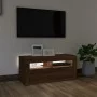 TV stand with LED lights in brown oak, 90x35x40 cm by vidaXL, TV Furniture - Ref: Foro24-822723, Price: 56,77 €, Discount: %