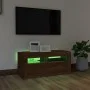 TV stand with LED lights in brown oak, 90x35x40 cm by vidaXL, TV Furniture - Ref: Foro24-822723, Price: 56,77 €, Discount: %
