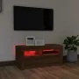 TV stand with LED lights in brown oak, 90x35x40 cm by vidaXL, TV Furniture - Ref: Foro24-822723, Price: 56,77 €, Discount: %