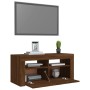 TV-Möbel mit LED-Leuchten, braune Eiche 90x35x40 cm von vidaXL, TV-Möbel - Ref: Foro24-822723, Preis: 57,51 €, Rabatt: %