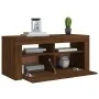 TV stand with LED lights in brown oak, 90x35x40 cm by vidaXL, TV Furniture - Ref: Foro24-822723, Price: 56,77 €, Discount: %