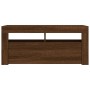 Mueble de TV con luces LED roble marrón 90x35x40 cm