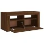 TV stand with LED lights in brown oak, 90x35x40 cm by vidaXL, TV Furniture - Ref: Foro24-822723, Price: 56,77 €, Discount: %