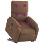 Sillón de masaje eléctrico reclinable elevable tela marrón