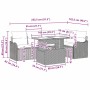 Conjunto de sofá de jardín con cojín 6 pcs Gris Poliratán