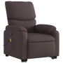 Sillón masaje eléctrico reclinable elevable tela marrón oscuro