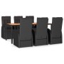 7-piece garden dining set and black synthetic rattan cushions by vidaXL, Garden sets - Ref: Foro24-3157603, Price: 1,00 €, Di...