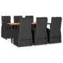 7-piece garden dining set and black synthetic rattan cushions by vidaXL, Garden sets - Ref: Foro24-3157603, Price: 1,00 €, Di...