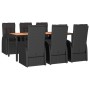 7-piece garden dining set and black synthetic rattan cushions by vidaXL, Garden sets - Ref: Foro24-3157603, Price: 1,00 €, Di...