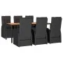 7-piece garden dining set and black synthetic rattan cushions by vidaXL, Garden sets - Ref: Foro24-3157603, Price: 1,00 €, Di...