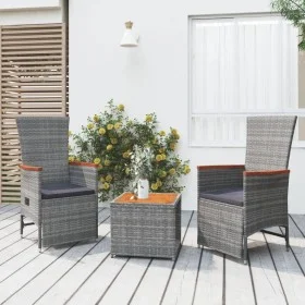 Gartenmöbel-Set 3-teilig Akazienholz grau synthetisches Rattan von vidaXL, Gartensets - Ref: Foro24-3157654, Preis: 264,24 €,...