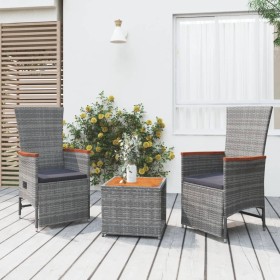 Gartenmöbel-Set 3-teilig Akazienholz grau synthetisches Rattan von vidaXL, Gartensets - Ref: Foro24-3157654, Preis: 274,17 €,...