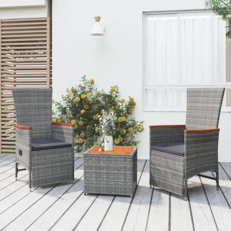 Garden furniture set 3 pieces acacia wood gray synthetic rattan by vidaXL, Garden sets - Ref: Foro24-3157654, Price: 274,17 €...